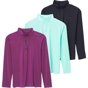 image:image3 Pack Womens Rash Guard Swim Shirts Quarter Zip Long Sleeve High Neck UPFSet 2