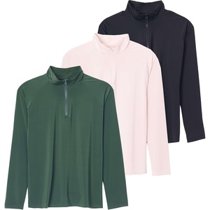image:image3 Pack Womens Rash Guard Swim Shirts Quarter Zip Long Sleeve High Neck UPFSet 3