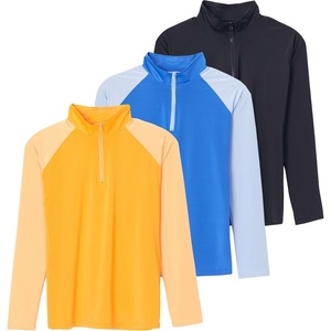 image:image3 Pack Womens Rash Guard Swim Shirts Quarter Zip Long Sleeve High Neck UPFSet 4