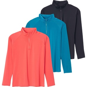 image:image3 Pack Womens Rash Guard Swim Shirts Quarter Zip Long Sleeve High Neck UPFSet 5