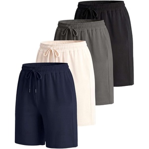 image:image4 Pack Womens Bermuda Shorts 7 Knee Length Athletic Yoga Lounge PocketsSet 12