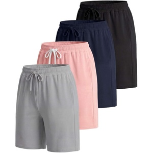 image:image4 Pack Womens Bermuda Shorts 7 Knee Length Athletic Yoga Lounge PocketsSet 13