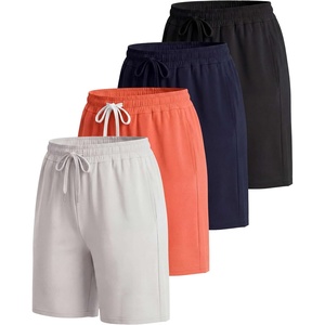 image:image4 Pack Womens Bermuda Shorts 7 Knee Length Athletic Yoga Lounge PocketsSet 8