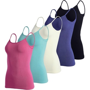 image:image5 Pack Womens Ribbed Spaghetti Strap Camisole Seamless Tank Top
