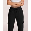 image:image3 Pack Womens Fleece Cargo Sweatpants Lounge Casual Sweat Pants PocketsSolid Black  Solid Black  Solid Black