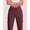 image:image3 Pack Womens Fleece Cargo Sweatpants Lounge Casual Sweat Pants PocketsSolid Black  Solid Burgundy  Grey Heather
