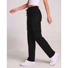 image:image3 Pack Womens Fleece Cargo Sweatpants Lounge Casual Sweat Pants PocketsSolid Black  Solid Chocolate Torte  Solid Moonbeam
