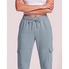 image:image3 Pack Womens Fleece Cargo Sweatpants Lounge Casual Sweat Pants PocketsSolid Black  Solid Citadel  Solid Pale Lilac