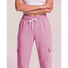 image:image3 Pack Womens Fleece Cargo Sweatpants Lounge Casual Sweat Pants PocketsSolid Black  Solid Moonlight Mauve  Grey Heather