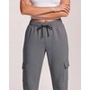 image:image3 Pack Womens Fleece Cargo Sweatpants Lounge Casual Sweat Pants PocketsSolid Black  Solid Navy Blazer  Solid Quiet Shade