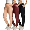 image:image3 Pack Womens Ribbed Joggers Lounge Sweatpants Casual Pajama Comfy PocketsSet 1