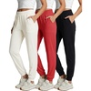 image:image3 Pack Womens Ribbed Joggers Lounge Sweatpants Casual Pajama Comfy PocketsSet 3