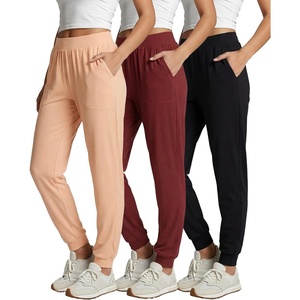 image:image3 Pack Womens Ribbed Joggers Lounge Sweatpants Casual Pajama Comfy PocketsSet 1
