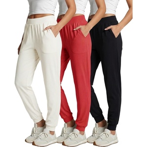 image:image3 Pack Womens Ribbed Joggers Lounge Sweatpants Casual Pajama Comfy PocketsSet 3