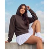 image:image2 Pack Womens Cropped Hoodies Crop Sweatshirt Ladies Fleece Pullover TopGrey Heather  Solid Cashmere Rose