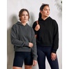 image:image2 Pack Womens Cropped Hoodies Crop Sweatshirt Ladies Fleece Pullover TopSolid Black  Charcoal Heather