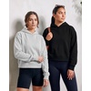 image:image2 Pack Womens Cropped Hoodies Crop Sweatshirt Ladies Fleece Pullover TopSolid Black  Grey Heather