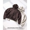 image:image2 Pack Womens Cropped Hoodies Crop Sweatshirt Ladies Fleece Pullover TopSolid Black  Grey Heather