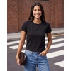 image:image3 Pack Womens Cropped Cap Sleeve Tops Cotton Basic Tees Going Out ShirtsSolid Black  Grey Heather  Solid Bright White