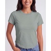 image:image3 Pack Womens Cropped Cap Sleeve Tops Cotton Basic Tees Going Out ShirtsSolid Black  Solid Iceberg Green  Solid Orchid Petal