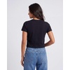 image:image3 Pack Womens Cropped Cap Sleeve Tops Cotton Basic Tees Going Out ShirtsSolid Black  Solid Navy Blazer  Charcoal Heather