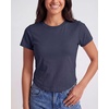 image:image3 Pack Womens Cropped Cap Sleeve Tops Cotton Basic Tees Going Out ShirtsSolid Black  Solid Navy Blazer  Charcoal Heather