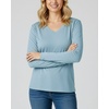 image:image4 Pack Womens Long Sleeve Cotton V Neck Tshirts Basic Tees Tops UndershirtSet 1