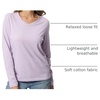 image:image4 Pack Womens Long Sleeve Cotton V Neck Tshirts Basic Tees Tops UndershirtSet 1