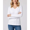 image:image4 Pack Womens Long Sleeve Cotton V Neck Tshirts Basic Tees Tops UndershirtSet 10
