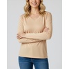 image:image4 Pack Womens Long Sleeve Cotton V Neck Tshirts Basic Tees Tops UndershirtSet 3