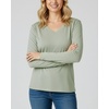 image:image4 Pack Womens Long Sleeve Cotton V Neck Tshirts Basic Tees Tops UndershirtSet 4