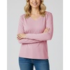 image:image4 Pack Womens Long Sleeve Cotton V Neck Tshirts Basic Tees Tops UndershirtSet 6