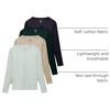 image:image4 Pack Womens Long Sleeve Cotton V Neck Tshirts Basic Tees Tops UndershirtSet 7