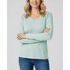 image:image4 Pack Womens Long Sleeve Cotton V Neck Tshirts Basic Tees Tops UndershirtSet 7