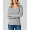 image:image4 Pack Womens Long Sleeve Cotton V Neck Tshirts Basic Tees Tops UndershirtSet 8