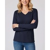image:image4 Pack Womens Long Sleeve Cotton V Neck Tshirts Basic Tees Tops UndershirtSet 9