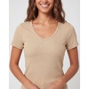 image:image5 Pack Womens Ribbed V Neck T Shirts Short Sleeve Basic Lounge Casual TopsSet 1
