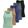 image:imageReal Essentials 5 Pack Womens Breeze Tech Racerback Tank Top  Sleeveless Workout Athletic Running Shirt Plus AvailableSet 1