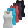 image:imageReal Essentials 5 Pack Womens Breeze Tech Racerback Tank Top  Sleeveless Workout Athletic Running Shirt Plus AvailableSet 4