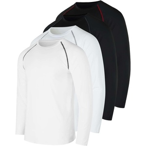 image:image4 Pack Mens Compression Shirts Long Sleeve Undershirts Base Layer Gym TopsSet F