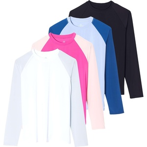 image:image4Pack Womens Long Sleeve Rash Guard Swimwear with UPF Sun Protection Plus Size Available by Real EssentialsLong Sleeve Set 4