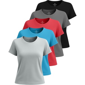 image:imageReal Essentials 5 Pack Womens Breeze Tech Short Sleeve TShirts Athletic Tops Gym Workout Yoga Tennis Activewear PlusSet 2