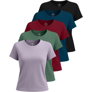 image:imageReal Essentials 5 Pack Womens Breeze Tech Short Sleeve TShirts Athletic Tops Gym Workout Yoga Tennis Activewear PlusSet 3