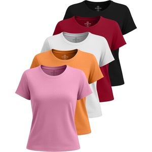 image:imageReal Essentials 5 Pack Womens Breeze Tech Short Sleeve TShirts Athletic Tops Gym Workout Yoga Tennis Activewear PlusSet 6