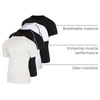 image:image4 Pack Mens Compression Shirts Short Sleeve Undershirts Base Layer Gym TeesSet J