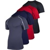 image:image4 Pack Mens Compression Shirts Short Sleeve Undershirts Base Layer Gym TeesSet D