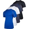 image:image4 Pack Mens Compression Shirts Short Sleeve Undershirts Base Layer Gym TeesSet E