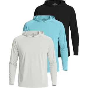 image:image3 Pack Mens Rash Guard Hoodie Long Sleeve Shirts Sun Swim Fishing SportsSet 1