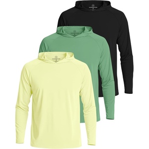 image:image3 Pack Mens Rash Guard Hoodie Long Sleeve Shirts Sun Swim Fishing SportsSet 6