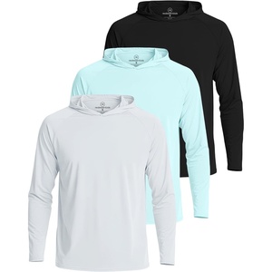 image:image3 Pack Mens Rash Guard Hoodie Long Sleeve Shirts Sun Swim Fishing SportsSet 7